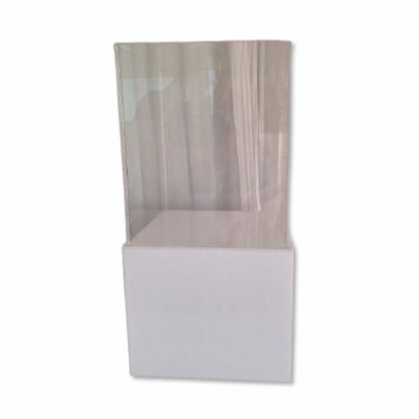 Cubo Acrílico Com Base Branca M 